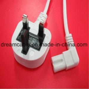 1.2m White BS 1362 2 Pin Power Cable UK