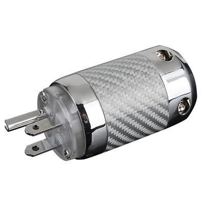 Hi-End Rhodium-Plated Us American AC Power Plug with Carbon Fiber