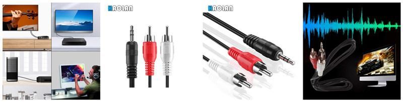RCA Cable, 3.5mm to 2-Male RCA Adapter Audio Cable for Stereo Receiver Speaker Smartphone Tablet HDTV MP3 Player Echo DOT & More, Audio Cable,