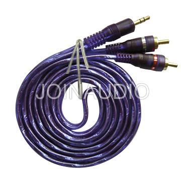 Speker Cable 2RCA to 3.5 Stereo Cable (2pH-15ST-AL)