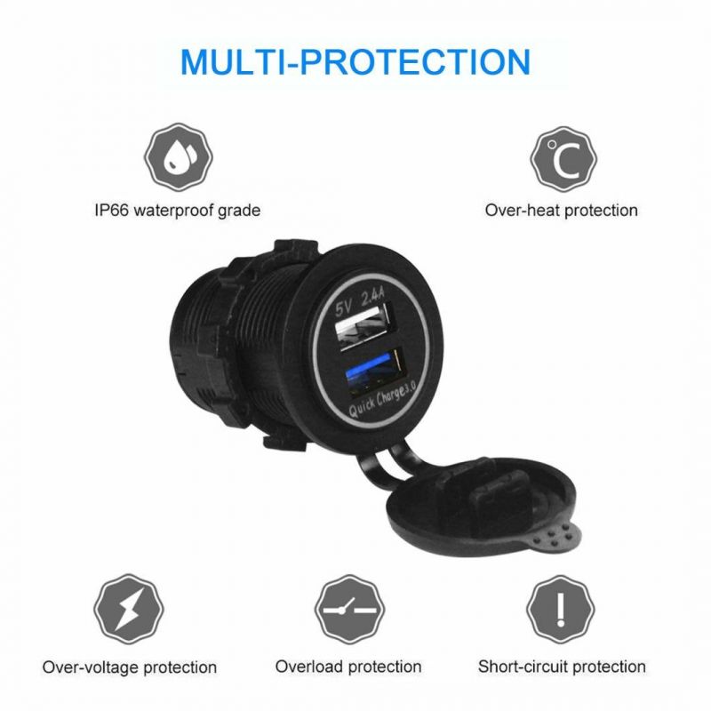 Dual USB Charger Socket Power Outlet Quick Charge 3.0 & 2.4A