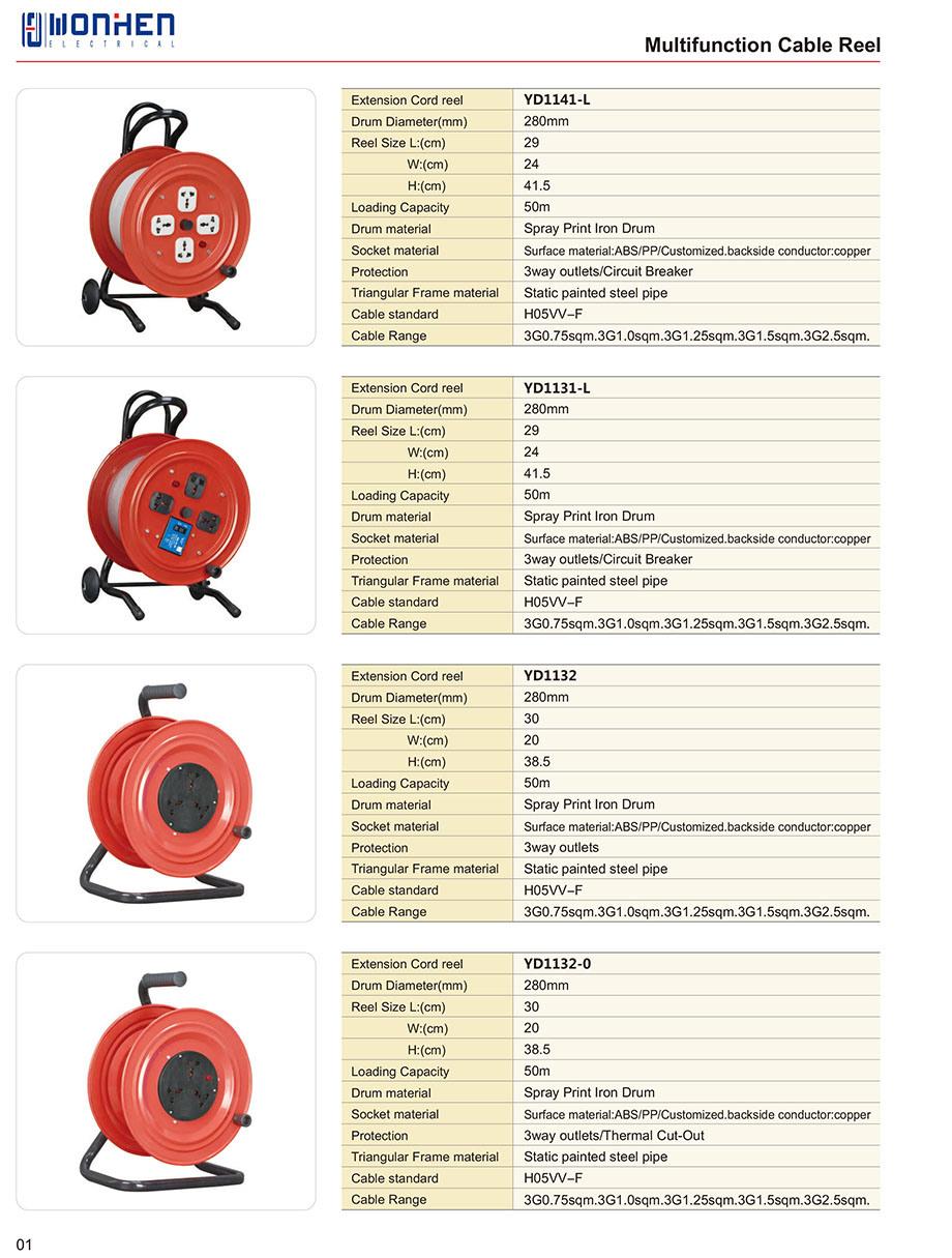 Electric Extension Cable Reel with Socket Outlet Switch UK Standard Cable Reel