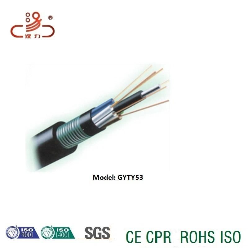 Single-Mode Double Armors Double Jackets Flame-Retardant Fiber Optic Cable GYTY53