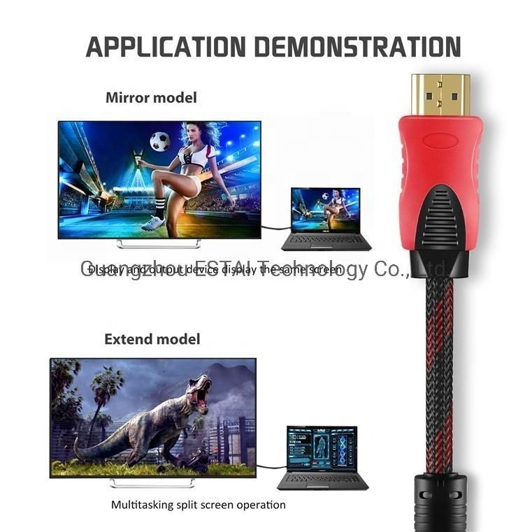 Factory Wholesale High Speed V1.4 HDMI to HDMI Cable with Ethernet 1.5m 2m 3m 5m 10m