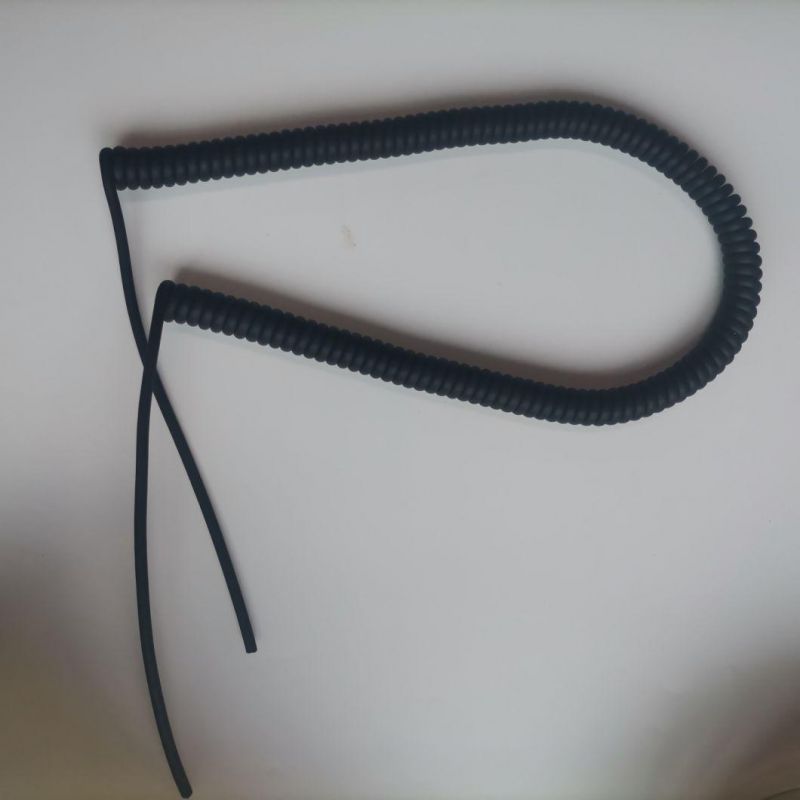 Matt or Glossy Electrical Spring Spiral Coiled Wire Cable Customized Connected Assembly DC Power Cable