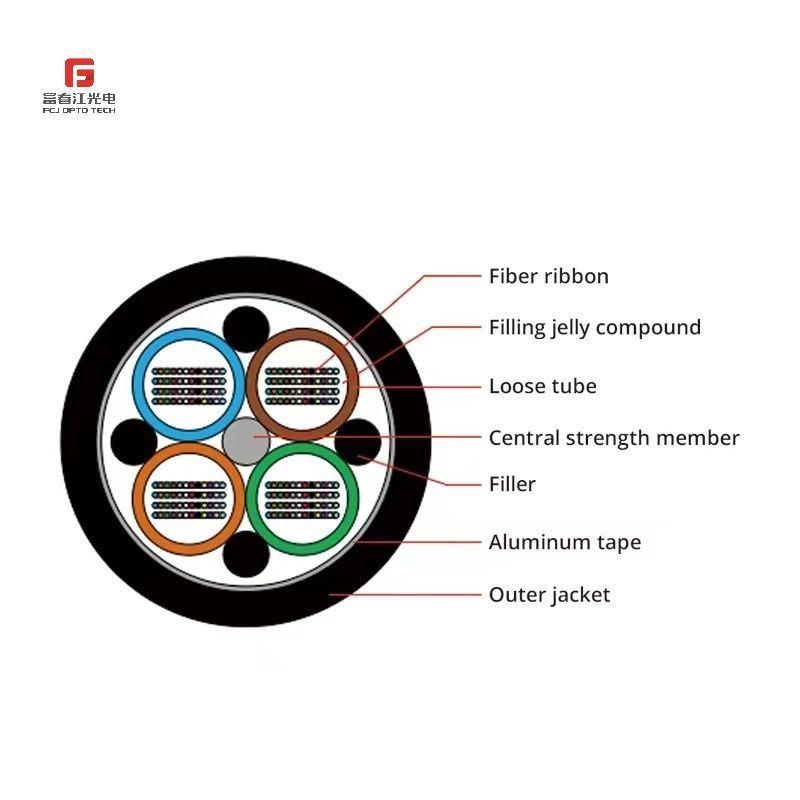 Gydta Fiber Optic Cable with Metallic Strength Membre and Fiber Ribbon Loose Tube and Filling Type with Aluminium-PE Outer Jacket