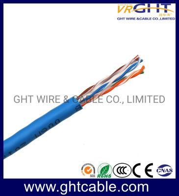 4X0.5mmcca+0.9mm PE+Cross+6.0mm Grey PVC Indoor UTP Cat6e LAN Cable/Network Cable