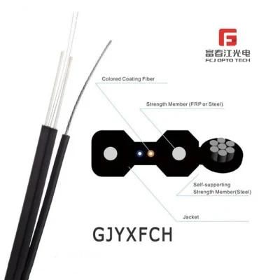 Manufacturer Supply FTTH Fiber Optic Drop Cable 2core GJYXFCH Separated Fiber Optic Cable