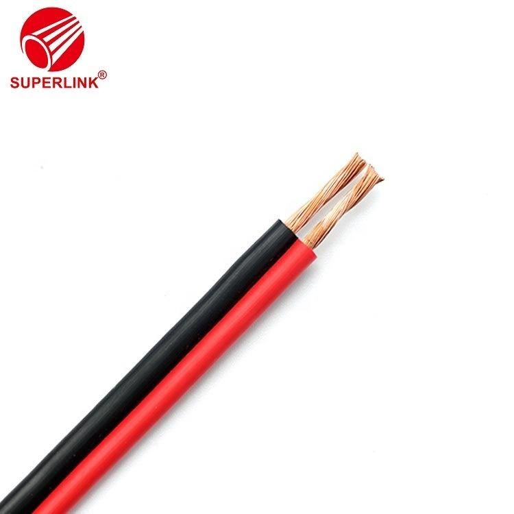 Transparent Red and Black PVC Jacket Speaker Cable with 2 Core OFC Audio Wire