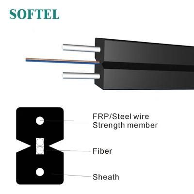 FTTH Drop Fiber Optic Cable 2 Core 12 Core Single Mode Drop Cable with Steel Messenger