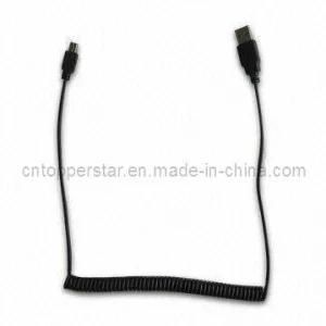 Coiled Mini USB to USB Sync &amp; Charge Cable