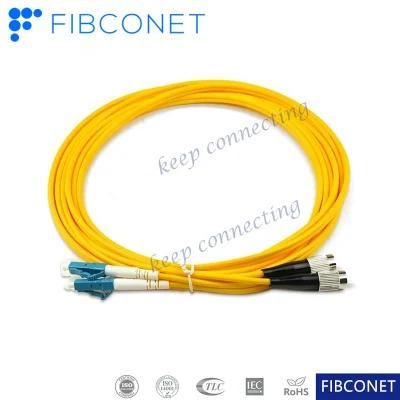 Customized Length LC Upc to FC Upc Duplex Single Mode Fiber Optic Cable Patch Cord