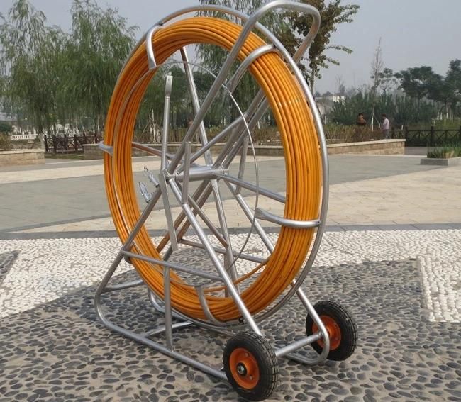 14mm Fiber Glass Wire Pusher Snake Detectable Duct Rodder 300m Underground Cable Push Pull Rods