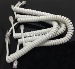Telephone Line Plug+Plug Coiled Cord Cable Telephone Spiral Cable Coil Cord