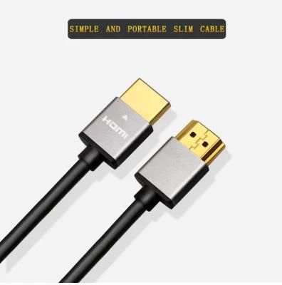 Factory bulk aluminum alloy shell support 4K hdmi ultra slim cable