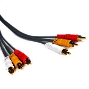 3 RCA Male Plug to 3 RCA Male Plug Audio Video AV Extension Cable