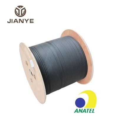 Aerial Self Supporting Single Core GJYXFCH G657A Single Mode Flat FRP Drop FTTH Fiber Optical Cable