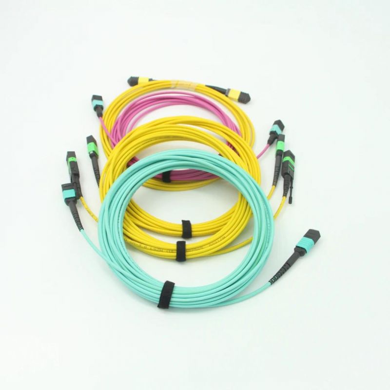 Optical Fiber MPO (female) -MPO (female) Om5 12 Core Mini Round Cable 10m