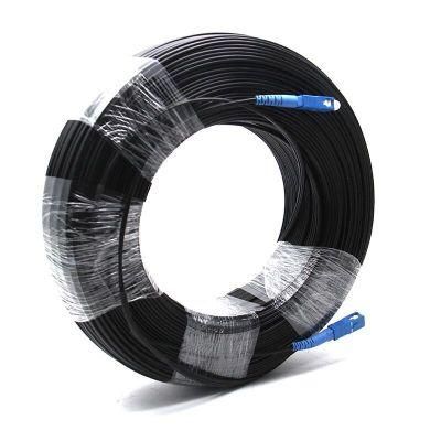 100m FTTH Fiber Optic Drop Wire Cable Patchcord G657A Sc Upc Drop Cable Patch Cord with Optical Fiber Cable Reel Roll