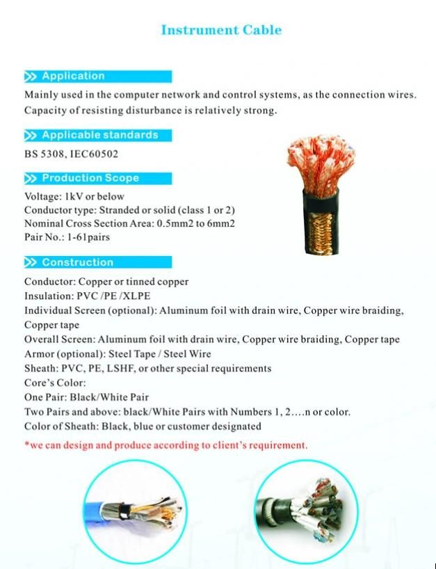 Instrumentation or Instrument Cable