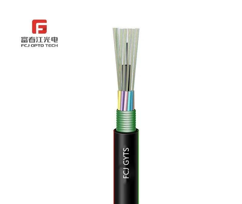 24 Fiber FTTH GYTS Drop Cable Uni Loose Tube Fiber Optic Cable for Duct Aerial Application PE Cable