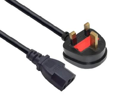UK Bsi 3 Pin Power Cable UK Plug Power Cord IEC C13 British with Fused UK Bsi Standard 3pin AC Power Cord