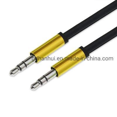 Aluminum Connector, PVC Flat Aux Audio Cable