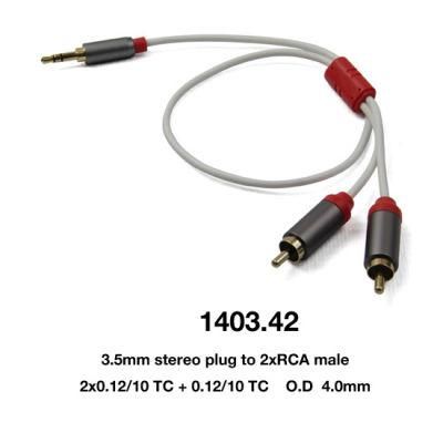 Aux Cable Mini 3.5mm Stereo Plug to 2 X RCA Male (1403-42)