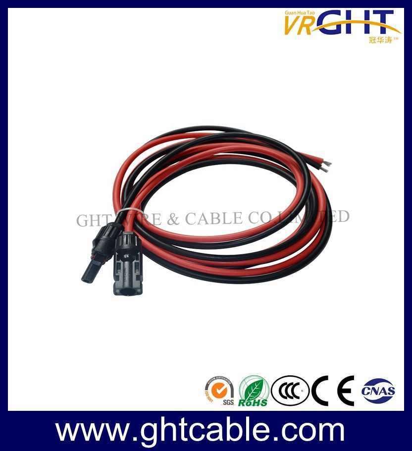 Black and Red Waterproof 3 Metres/10 Feet 4mm2 Solar Extension Cable with C4 Connectors Used for Solar PV