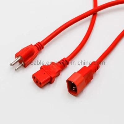 Extension Power Cord NEMA 5-15p Plug to IEC 60320 C13 UL Colour