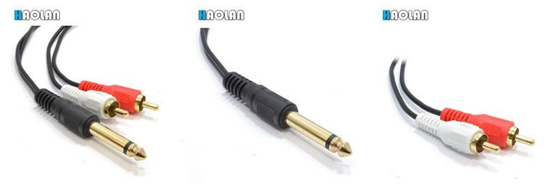 RCA Cabel Extension 6.35mm 1/4 Inch Mono Jack Plug to Phono RCA Plugs Screened Audio Cable 6 FT