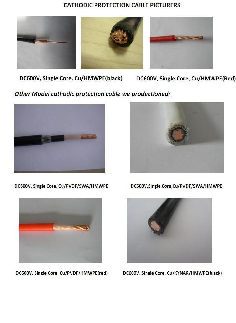 Single Core Cu/PVDF/Hmwpe Cathodic Cable 1X10mm2