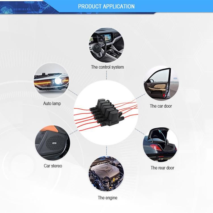 Automotive Waterproof Wire Fuse Holder with Red Wire