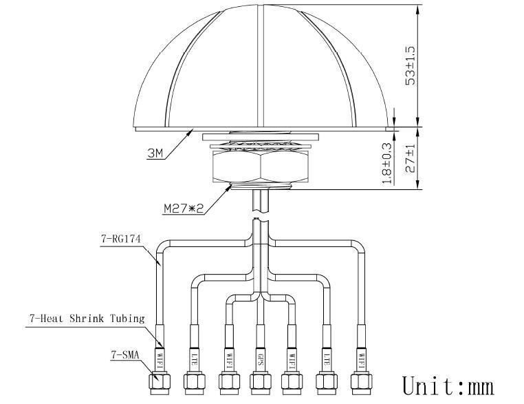 7 in 1 or 5 in 1 Combo Antenna