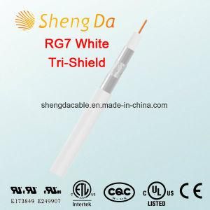 Rg7 Tri-Shield White 75 Ohms Coaxial Cable for CATV