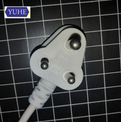 South Africa 6A 2 Pin White Plug Cable