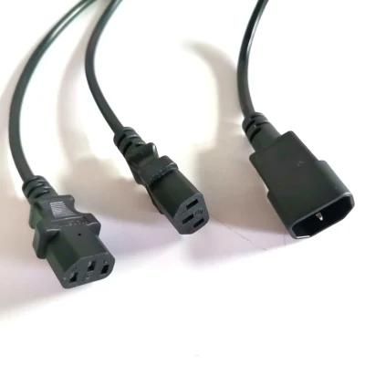 C14 to C13 X2 Computer Power Extension Splitter PDU Power Cord