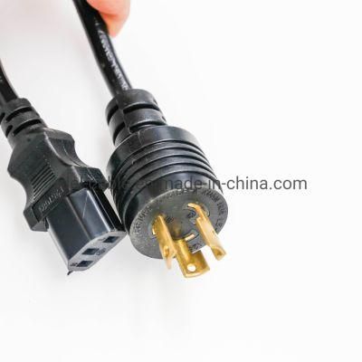 USA Standard Twist Lock NEMA L6-15p Power Plug to IEC C13 Power Cord Cable UL