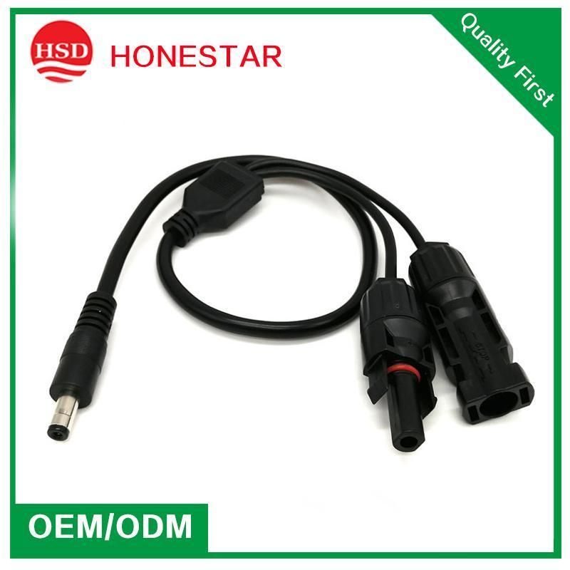Cable Adapter Solar Connector to DC5521 1015 Black 16AWG Wire for Photovoltaic Charging