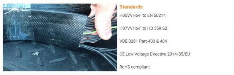 H05vvh6-F PVC Insulated/Sheathed Flexible Control Cable Used in Conveyor and Hoist Equipment Flat Elevator Cable Festoon Power Cable