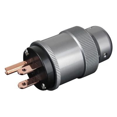 Hh3220 HiFi Copper Series Us AC Power Plug Aluminum