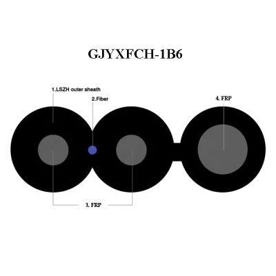 Steel Wire Type Fiber Optic GJYXFCH Single Mode Drop Cable