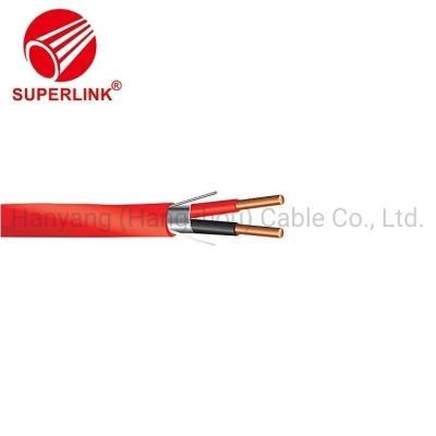 Security Cable 2c 1.0mm2 Solid Copper Conductor Shielded Red PVC Twisted Pair Fire Alarm Cable for Heat Detector