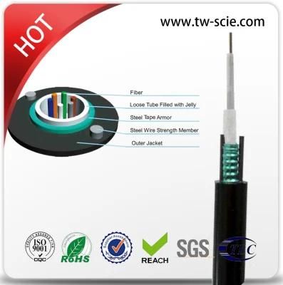 Fiber Optic Aerial Unitube Optical Fiber Cable GYXTW