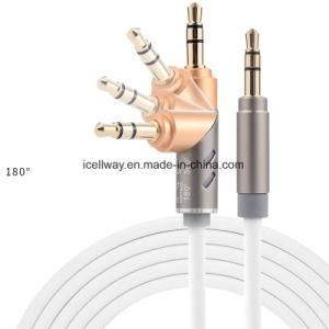 Customized Trrs Audio Aux 3.5mm Angle 180 Degree Stereo Extension Cable