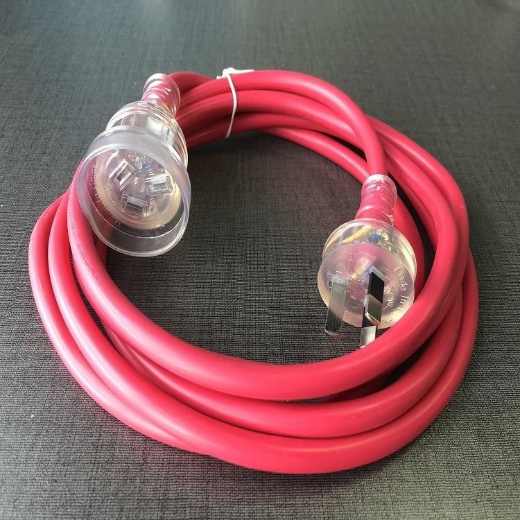 Australian Transparent Color 3 Pins 10A Power Extension Cord