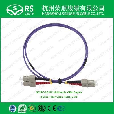 Sc/Upc-Sc/Upc Multimode Om4 Duplex 3.0mm Fiber Optic Patch Cord