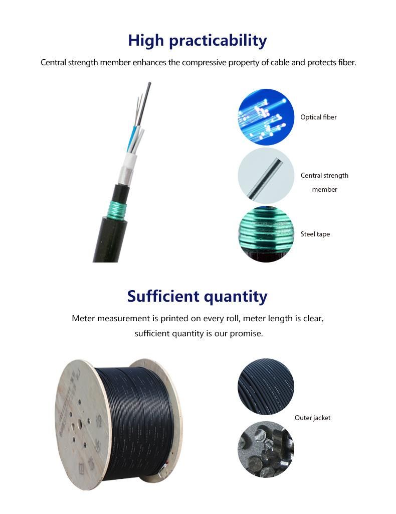 GYTA53 4 Core Single Mode Fiber Optic Cable for Teleommunication