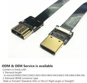 Xaja HDMI 2.0 to HDMI 2.0 Male to Female Extension 20pin FFC Fpv Flat Ribbon Cable 4K 60Hz High Speed Supports 4K, Ultra HD, 3D, A1A4
