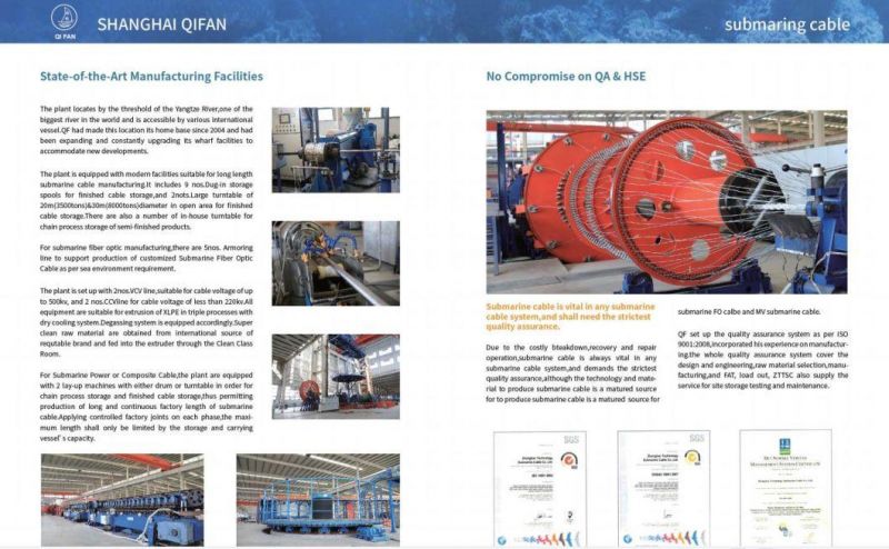 Factory Ship Loading ISO Approved Swa Power Underground Submarine Cable